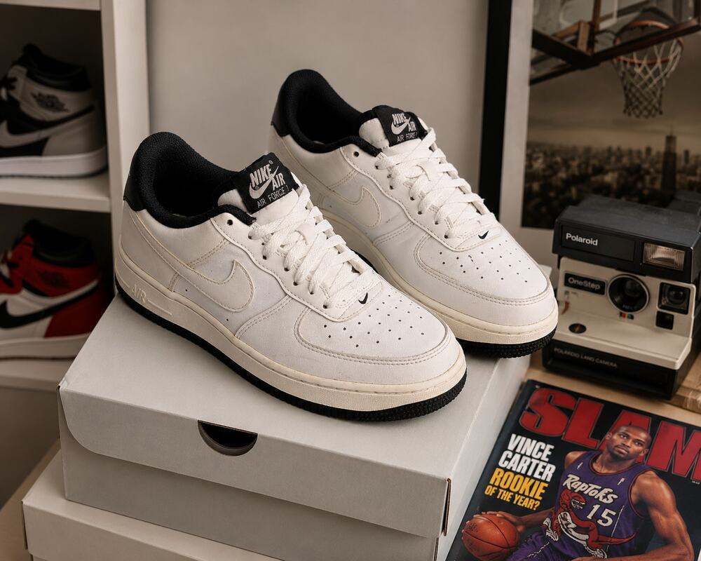 Nike Air Force 1 Low White Black Youth 4Y Sneakers DV1331-100